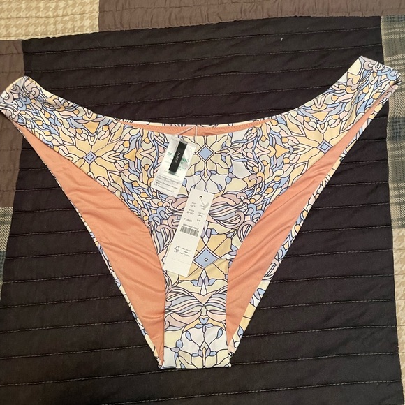 1JC.- J Crew Bikini Swim Bottom Floral Abstract Print Cheeky Sz L - Picture 2 of 4
